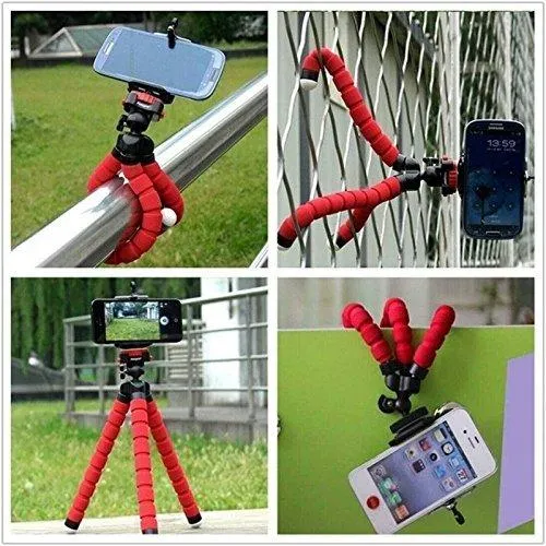 0266 Portable Mini Octopus Tripod Stand with Phone Holder for Live Selfie, Mobile Phone Portable and Adjustable Stent