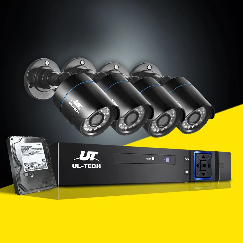 1080P 4CH DVR CCTV System 4 Cameras, Night Vision, 4TB UL-Tech