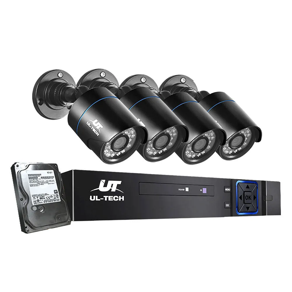 1080P 4CH DVR CCTV System 4 Cameras, Night Vision, 4TB UL-Tech