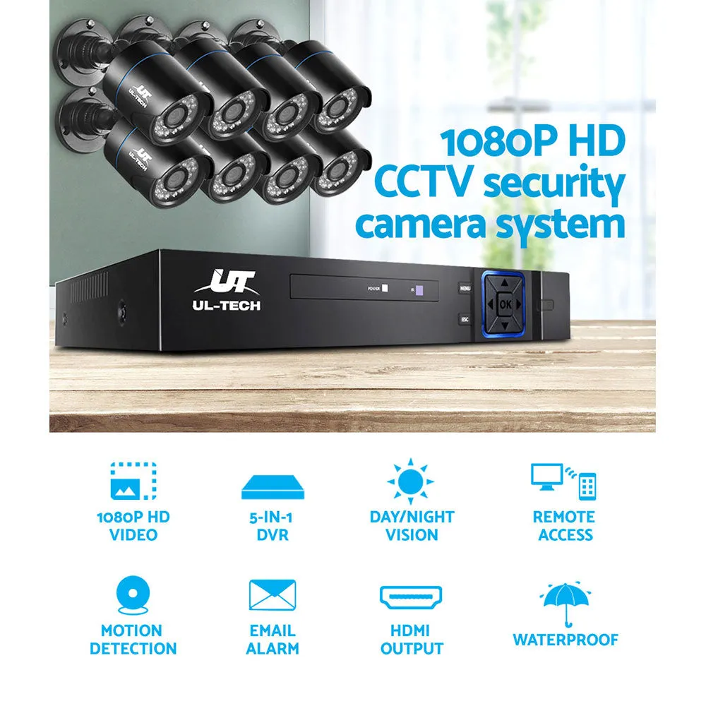 1080P Night Vision 8CH DVR CCTV System 1TB HDD | UL-tech