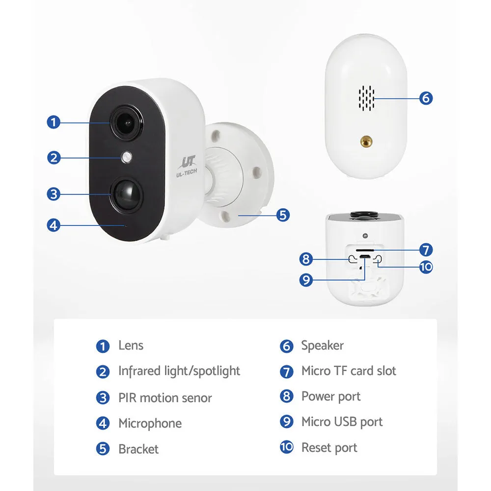 1080P Wireless Security IP Camera, Solar, Waterproof - UL-Tech