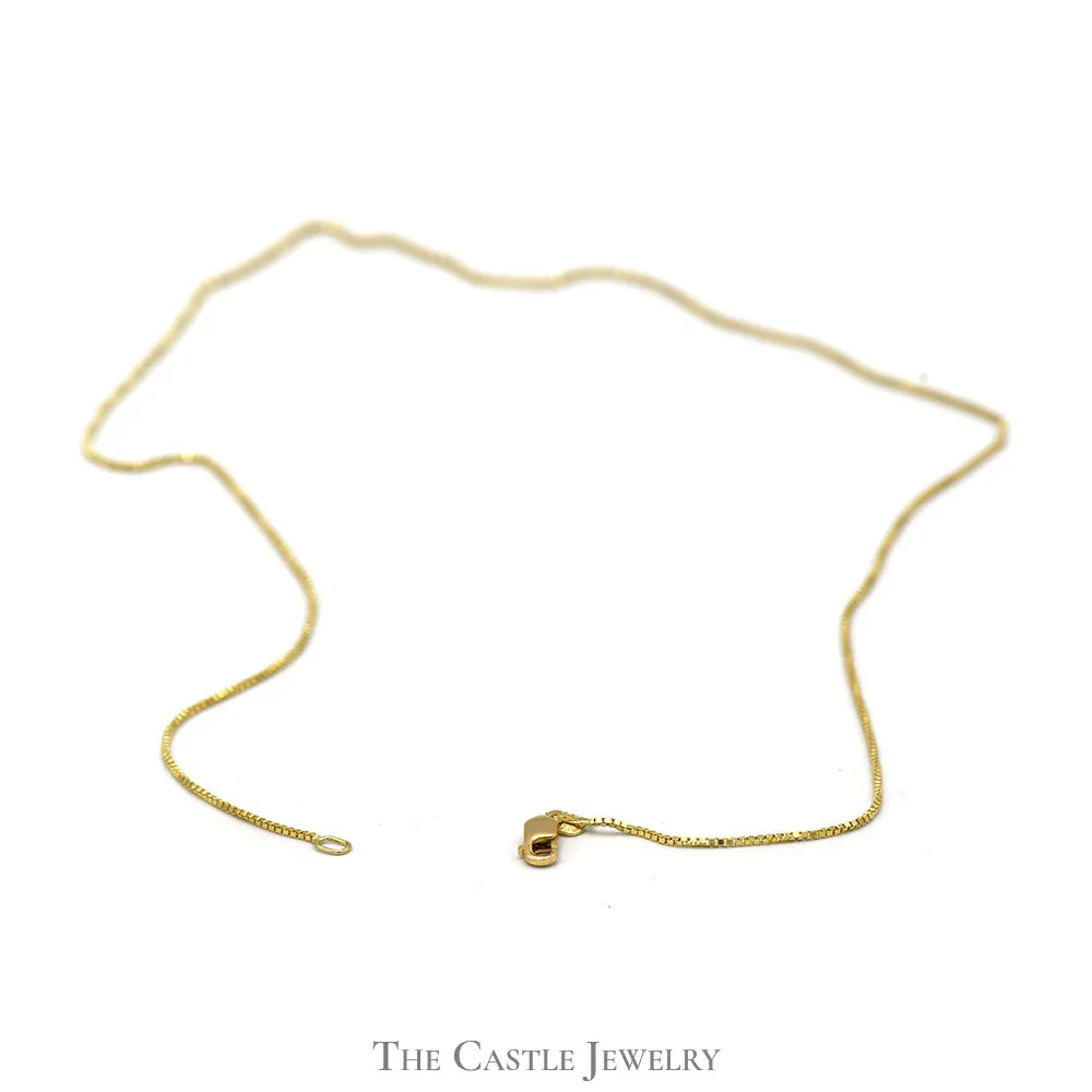 10k Yellow Gold 18 Inch Box Link Chain with Lobster Clasp