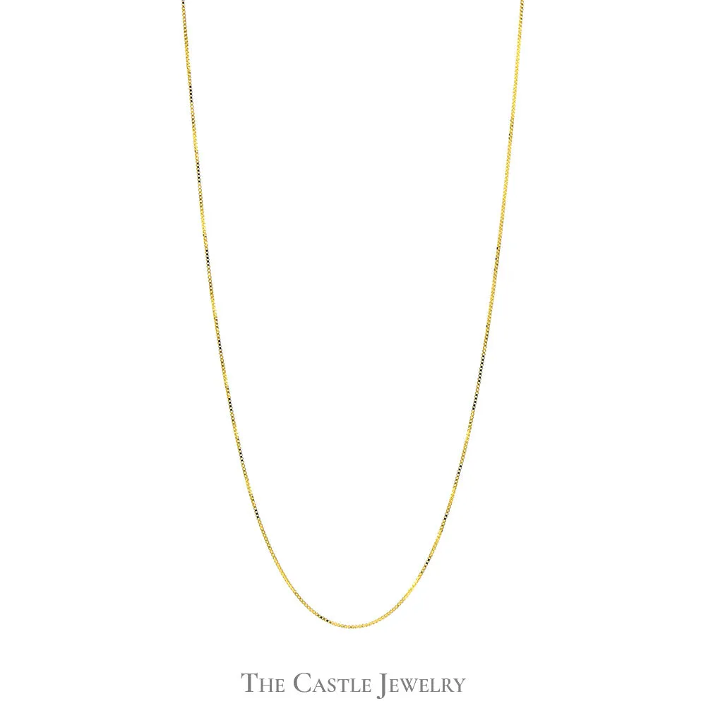 10k Yellow Gold 18 Inch Box Link Chain with Lobster Clasp