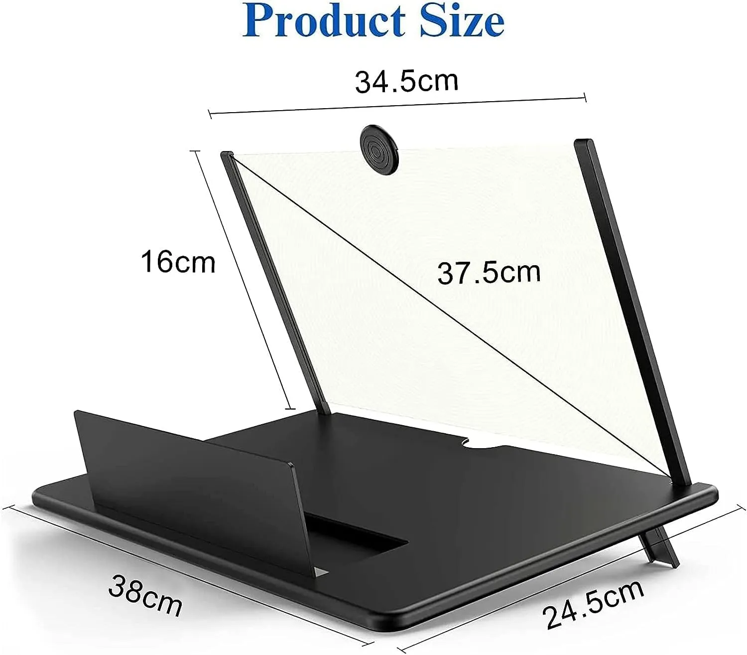 18" Screen Magnifier for Smartphone -3D HD Mobile Phone Magnifying Projector Screen Enlarger for Movies, Videos, and Gaming-Foldable Phone Stand with Screen Amplifier-Supports All Cell Phone