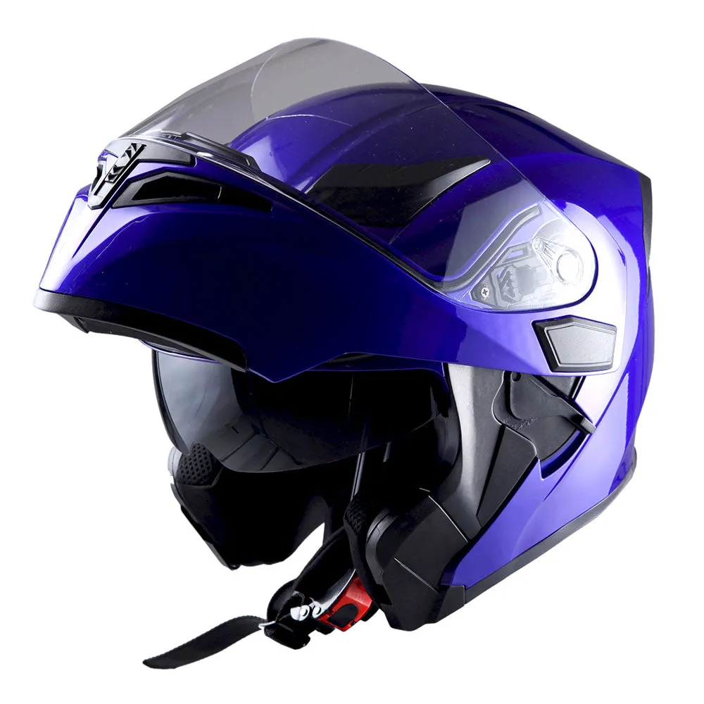 1Storm Motorcycle Modular Full Face Flip up Dual Visor Helmet   Spoiler   Motorcycle Bluetooth Headset: HB89