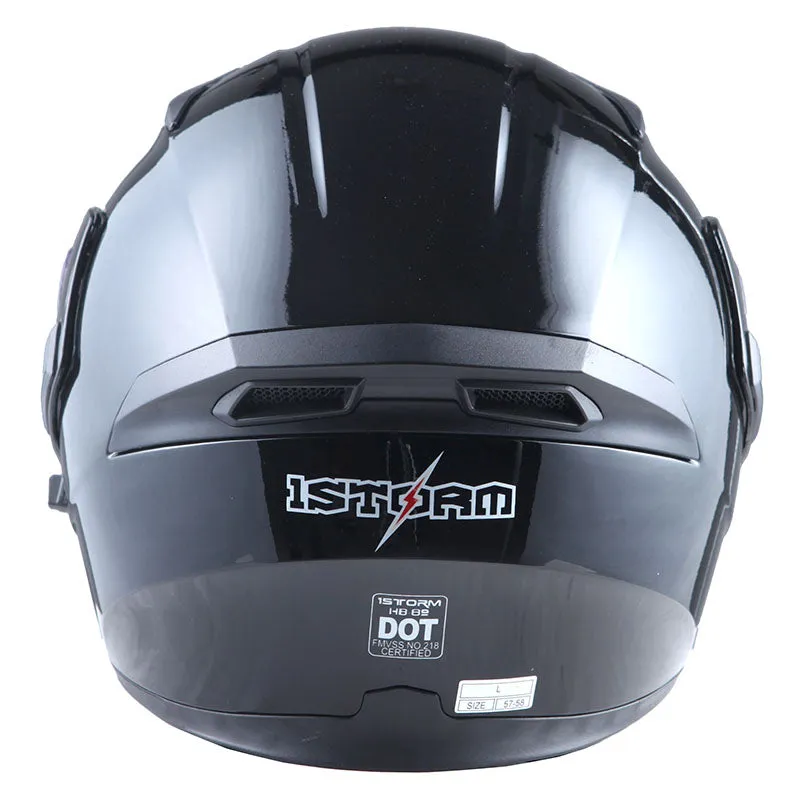 1Storm Motorcycle Modular Full Face Flip up Dual Visor Helmet   Spoiler   Motorcycle Bluetooth Headset: HB89