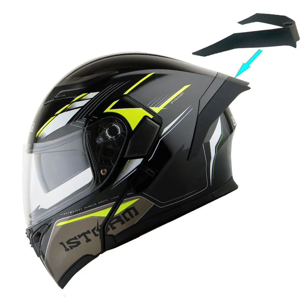 1Storm Motorcycle Modular Full Face Flip up Dual Visor Helmet   Spoiler   Motorcycle Bluetooth Headset: HB89