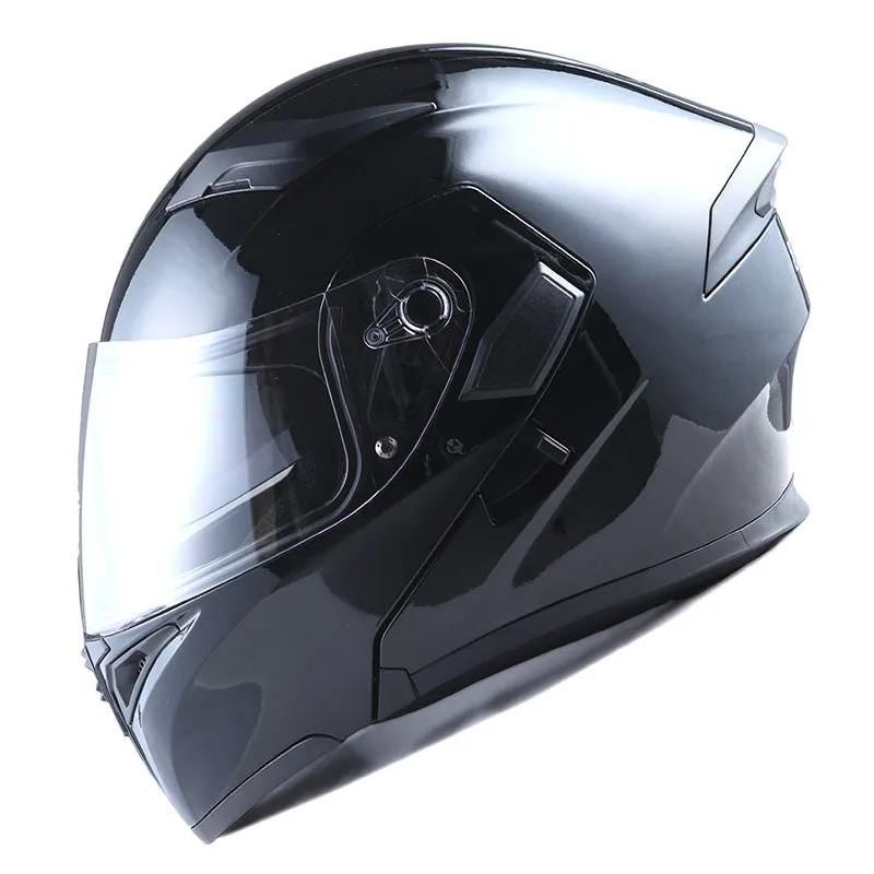 1Storm Motorcycle Modular Full Face Flip up Dual Visor Helmet   Spoiler   Motorcycle Bluetooth Headset: HB89