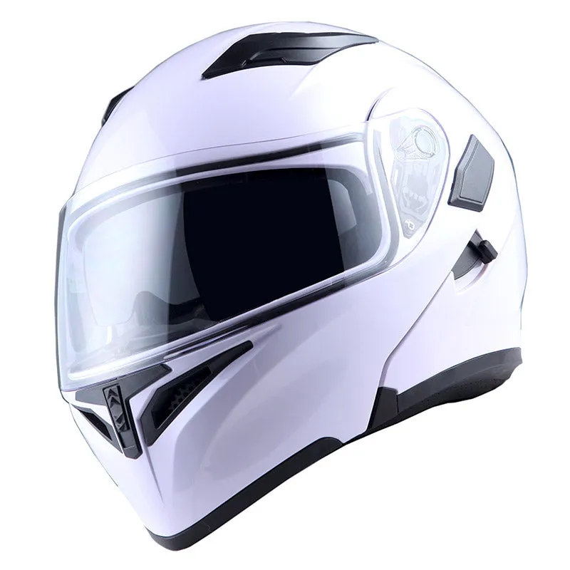 1Storm Motorcycle Modular Full Face Flip up Dual Visor Helmet   Spoiler   Motorcycle Bluetooth Headset: HB89