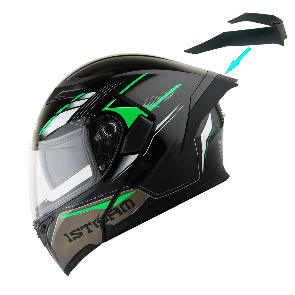 1Storm Motorcycle Modular Full Face Flip up Dual Visor Helmet   Spoiler   Motorcycle Bluetooth Headset: HB89