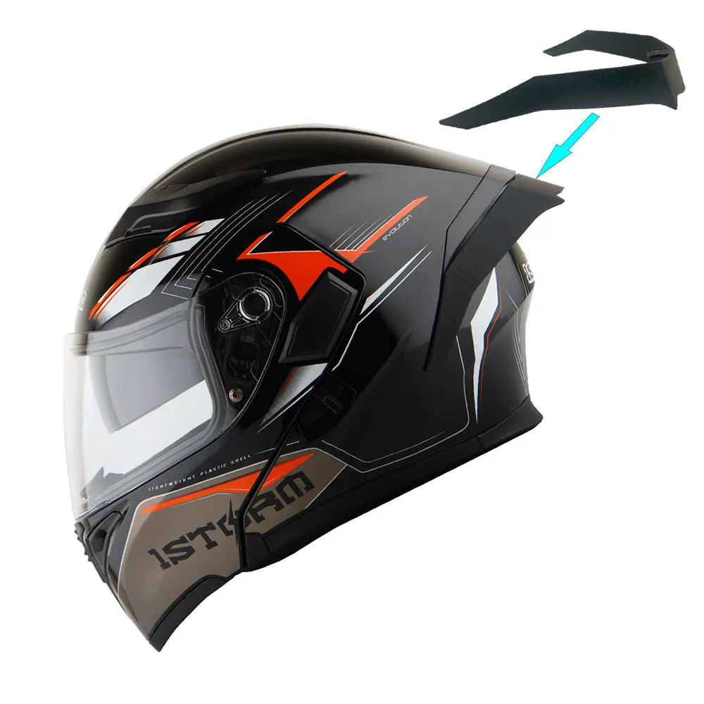 1Storm Motorcycle Modular Full Face Flip up Dual Visor Helmet   Spoiler   Motorcycle Bluetooth Headset: HB89