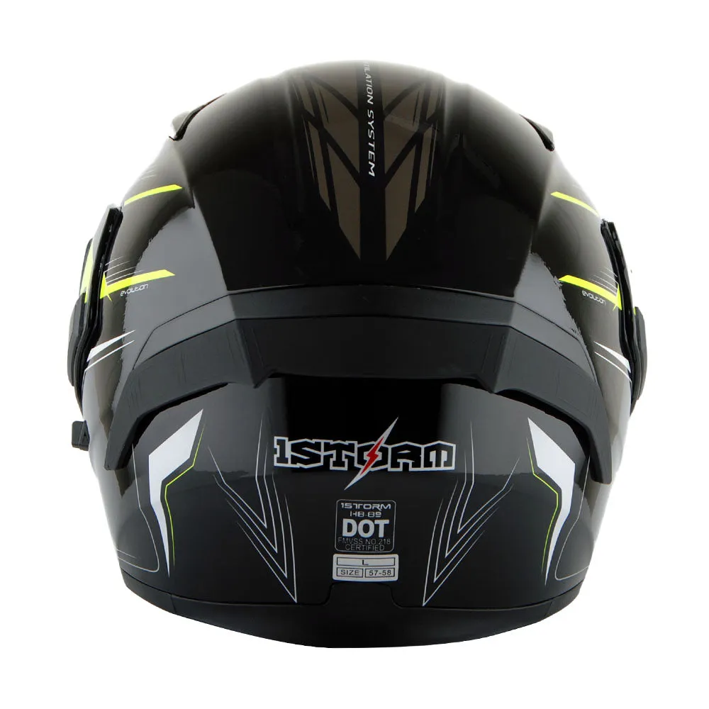 1Storm Motorcycle Modular Full Face Flip up Dual Visor Helmet   Spoiler   Motorcycle Bluetooth Headset: HB89