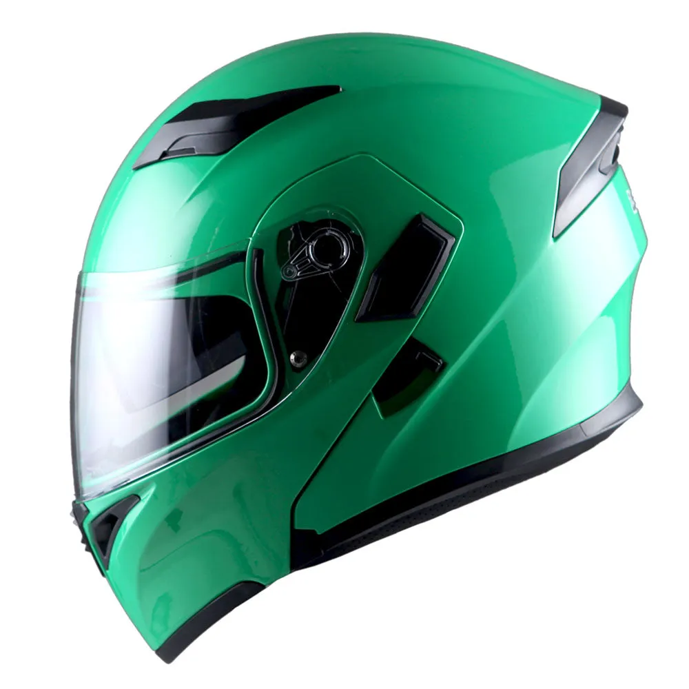 1Storm Motorcycle Modular Full Face Flip up Dual Visor Helmet   Spoiler   Motorcycle Bluetooth Headset: HB89