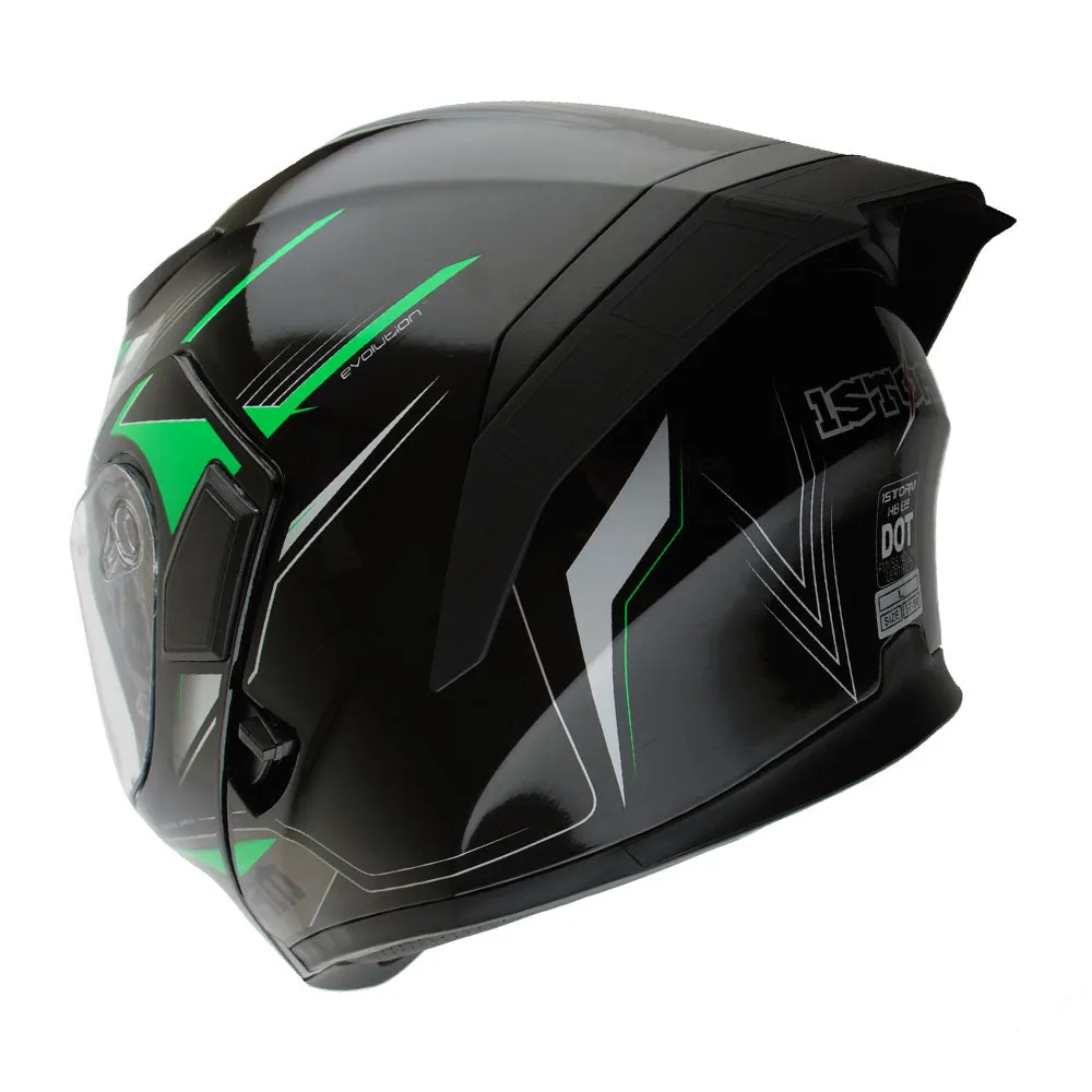 1Storm Motorcycle Modular Full Face Flip up Dual Visor Helmet   Spoiler   Motorcycle Bluetooth Headset: HB89