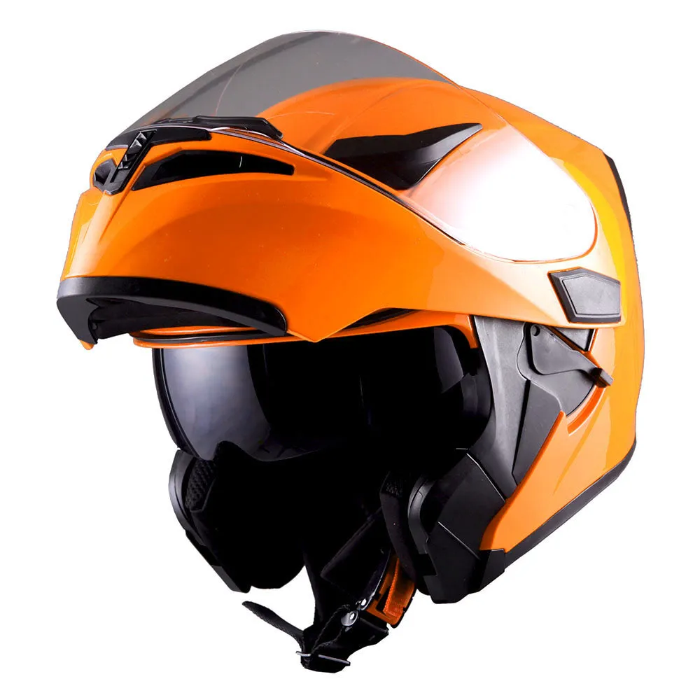 1Storm Motorcycle Modular Full Face Flip up Dual Visor Helmet   Spoiler   Motorcycle Bluetooth Headset: HB89