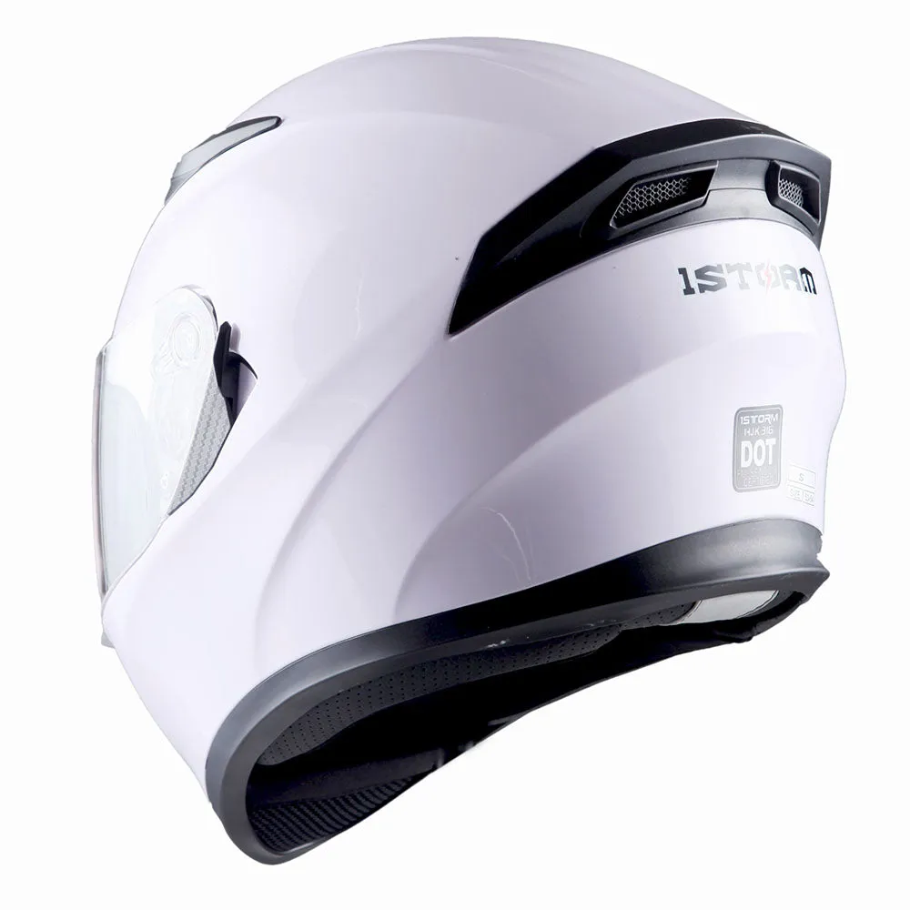 1Storm Motorcycle Modular Full Face Flip up Dual Visor Helmet   Spoiler   Motorcycle Bluetooth Headset: HJK316