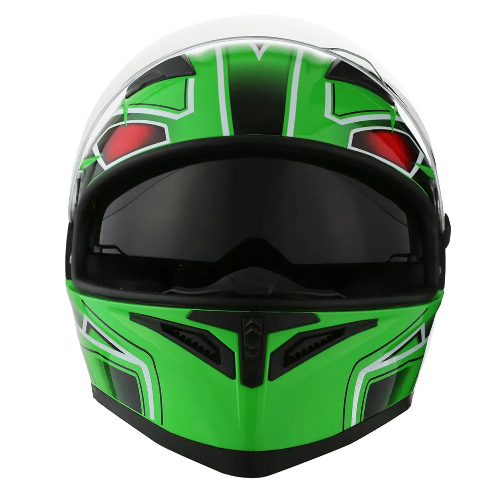 1Storm Motorcycle Modular Full Face Flip up Dual Visor Helmet   Spoiler   Motorcycle Bluetooth Headset: HJK316