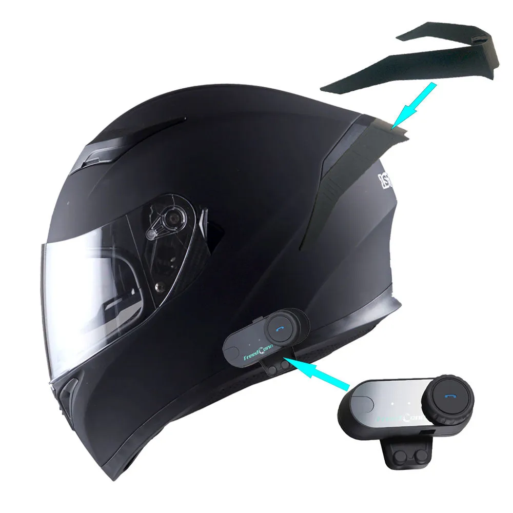 1Storm Motorcycle Modular Full Face Flip up Dual Visor Helmet   Spoiler   Motorcycle Bluetooth Headset: HJK316