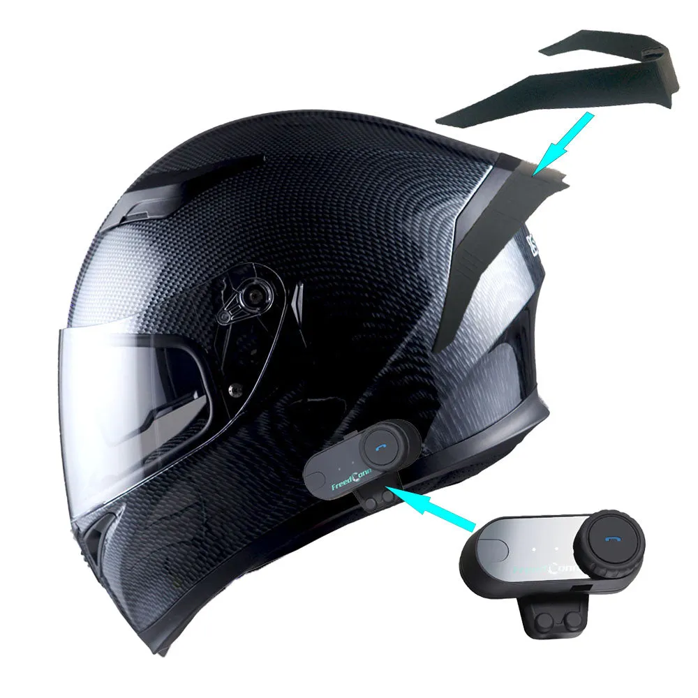 1Storm Motorcycle Modular Full Face Flip up Dual Visor Helmet   Spoiler   Motorcycle Bluetooth Headset: HJK316