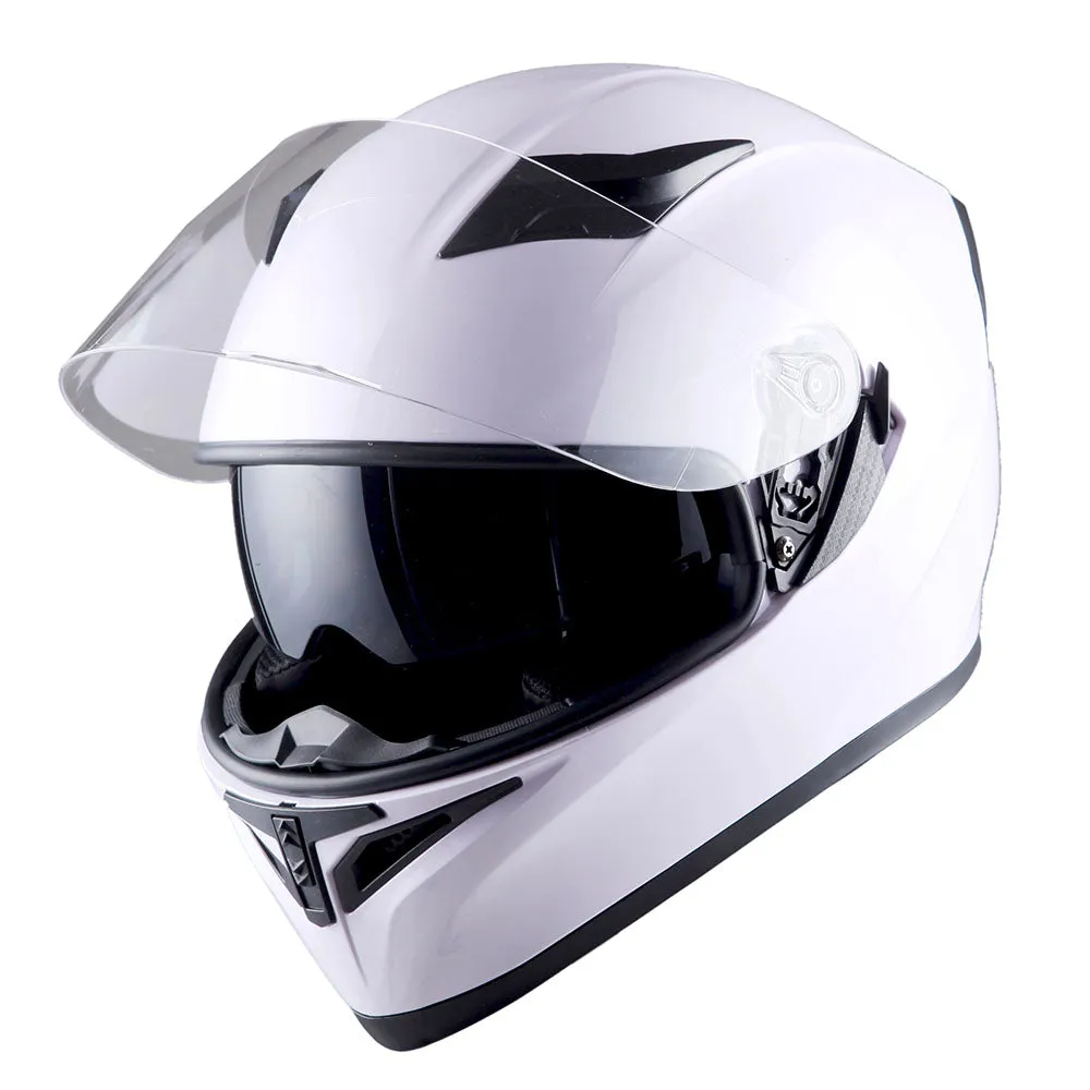 1Storm Motorcycle Modular Full Face Flip up Dual Visor Helmet   Spoiler   Motorcycle Bluetooth Headset: HJK316