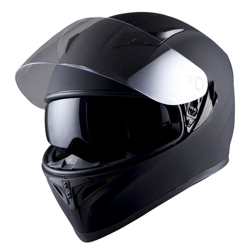 1Storm Motorcycle Modular Full Face Flip up Dual Visor Helmet   Spoiler   Motorcycle Bluetooth Headset: HJK316