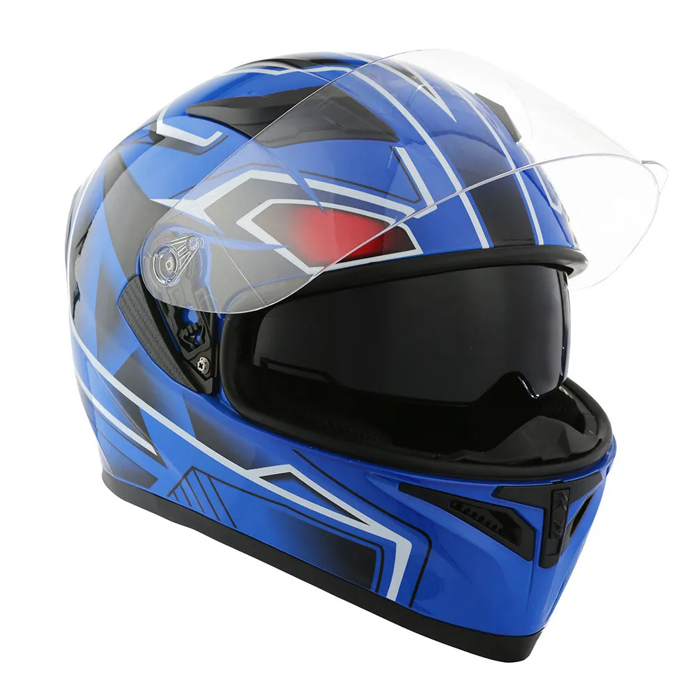 1Storm Motorcycle Modular Full Face Flip up Dual Visor Helmet   Spoiler   Motorcycle Bluetooth Headset: HJK316