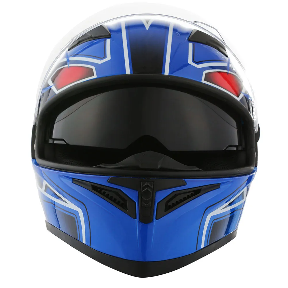 1Storm Motorcycle Modular Full Face Flip up Dual Visor Helmet   Spoiler   Motorcycle Bluetooth Headset: HJK316