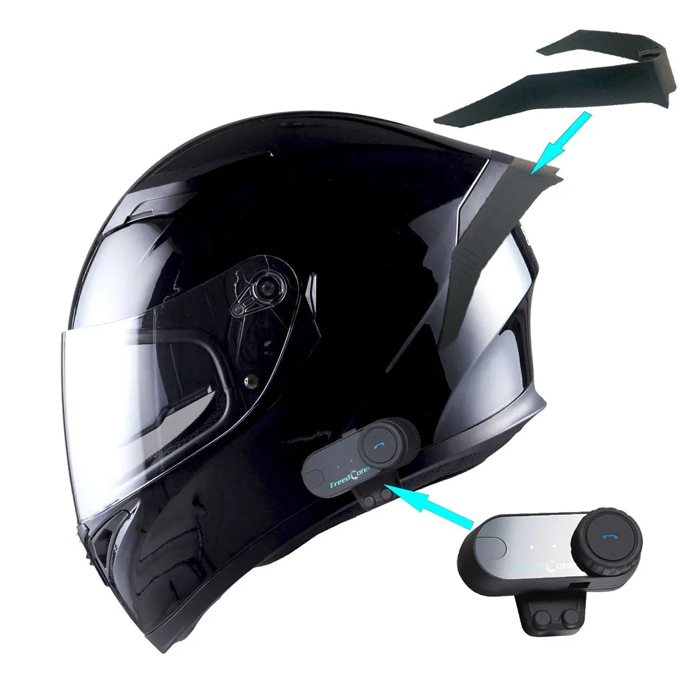 1Storm Motorcycle Modular Full Face Flip up Dual Visor Helmet   Spoiler   Motorcycle Bluetooth Headset: HJK316