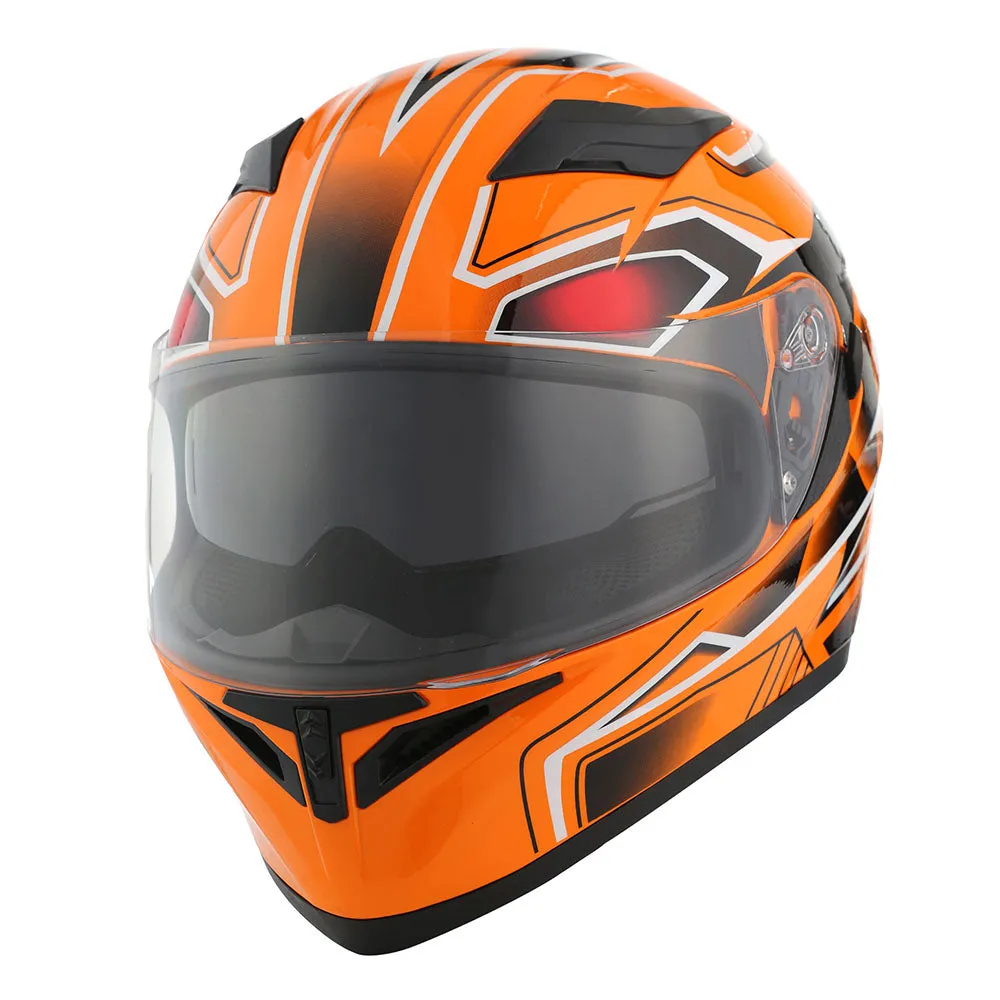 1Storm Motorcycle Modular Full Face Flip up Dual Visor Helmet   Spoiler   Motorcycle Bluetooth Headset: HJK316