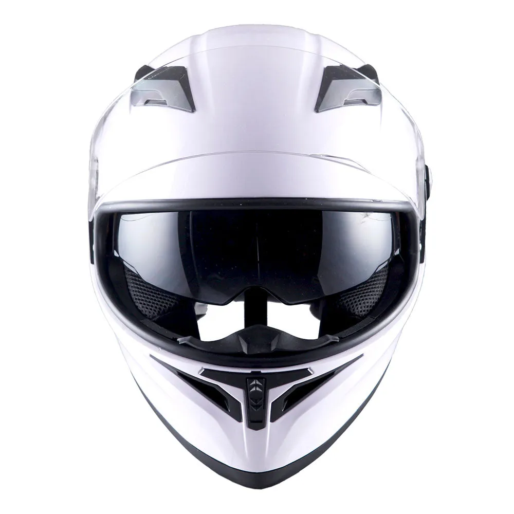 1Storm Motorcycle Modular Full Face Flip up Dual Visor Helmet   Spoiler   Motorcycle Bluetooth Headset: HJK316