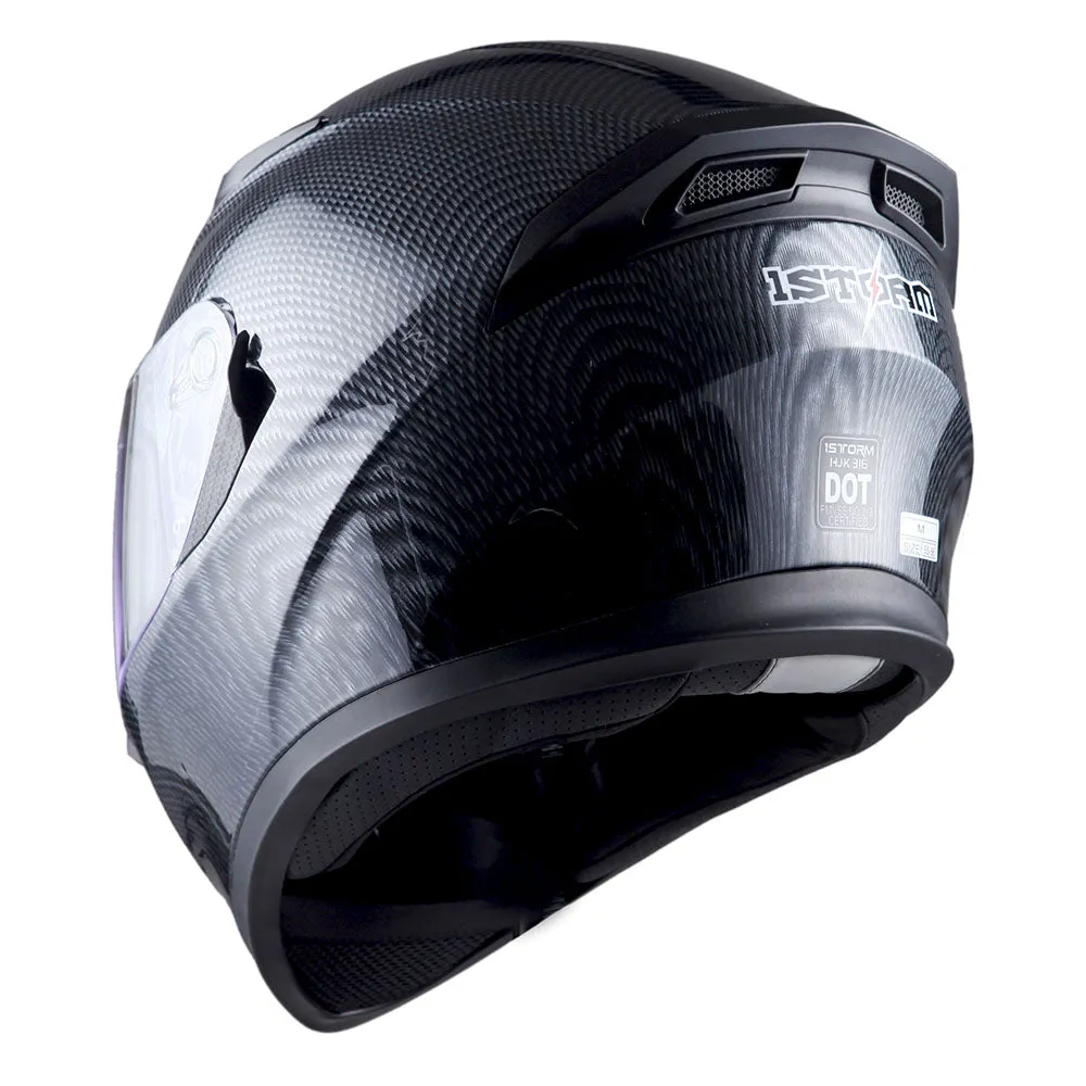 1Storm Motorcycle Modular Full Face Flip up Dual Visor Helmet   Spoiler   Motorcycle Bluetooth Headset: HJK316