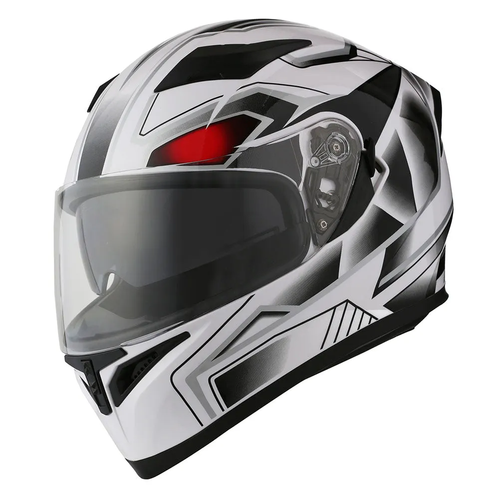 1Storm Motorcycle Modular Full Face Flip up Dual Visor Helmet   Spoiler   Motorcycle Bluetooth Headset: HJK316