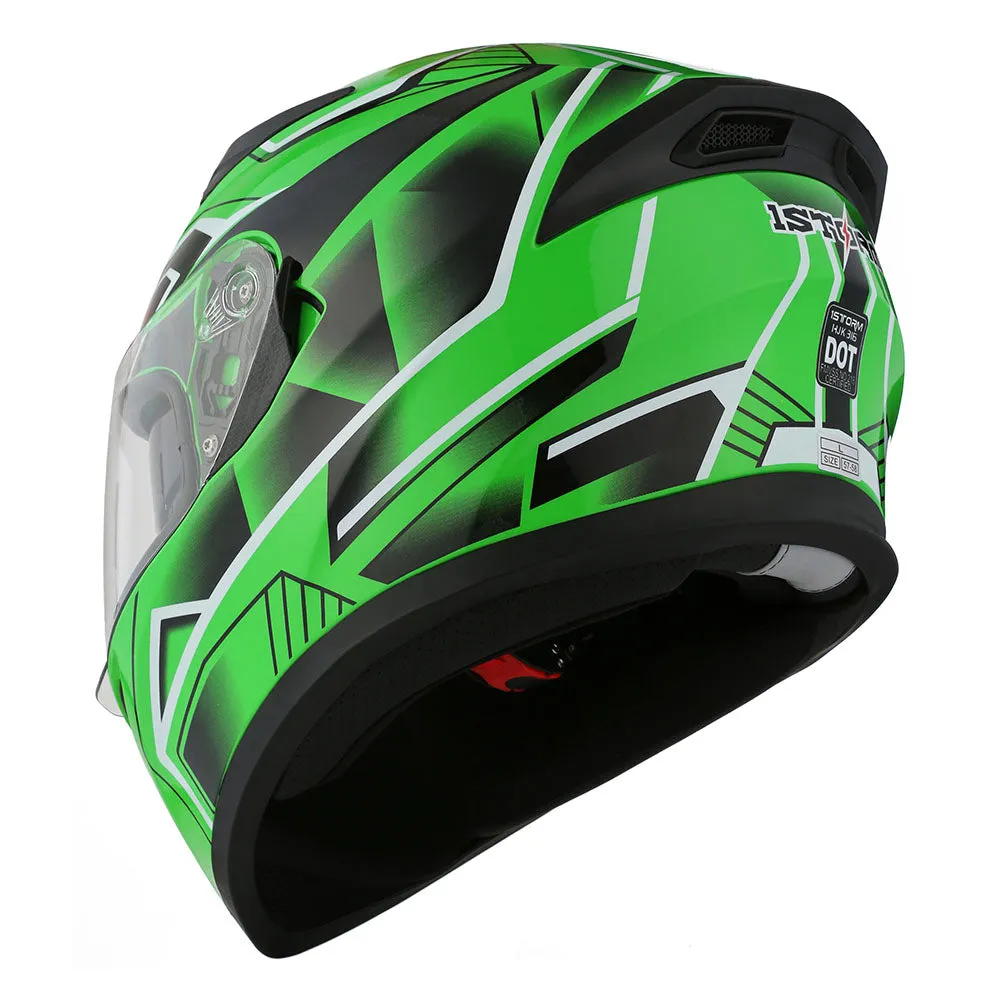 1Storm Motorcycle Modular Full Face Flip up Dual Visor Helmet   Spoiler   Motorcycle Bluetooth Headset: HJK316