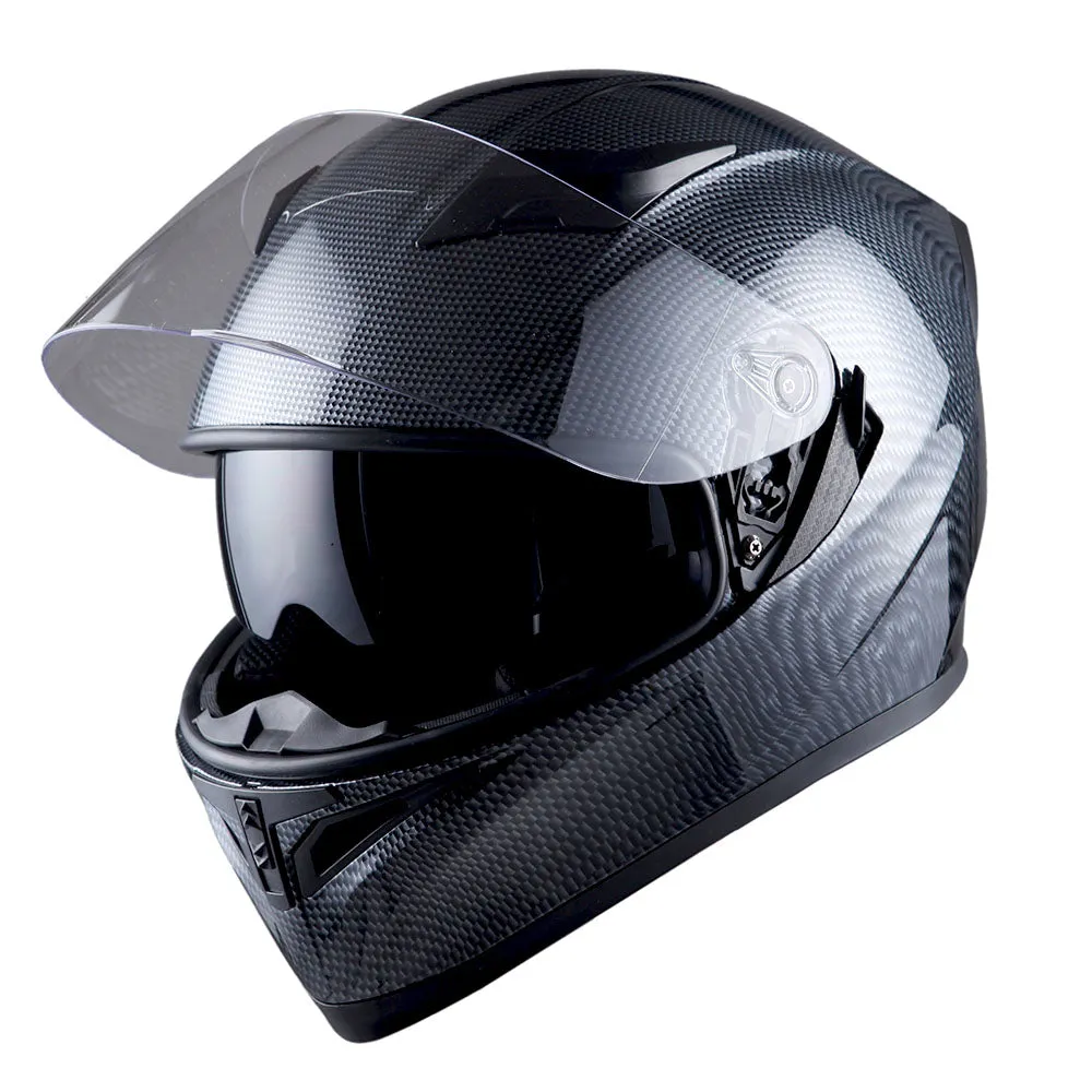 1Storm Motorcycle Modular Full Face Flip up Dual Visor Helmet   Spoiler   Motorcycle Bluetooth Headset: HJK316