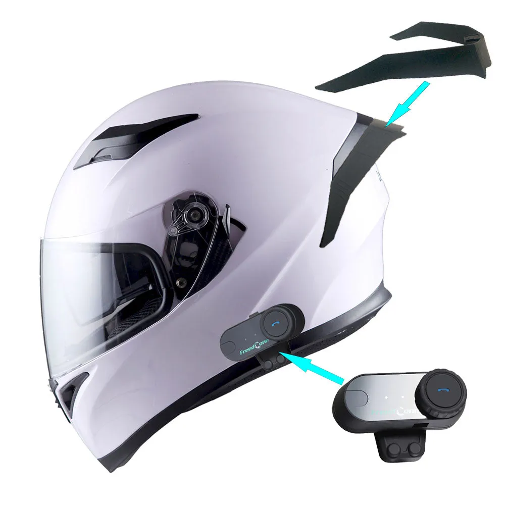 1Storm Motorcycle Modular Full Face Flip up Dual Visor Helmet   Spoiler   Motorcycle Bluetooth Headset: HJK316