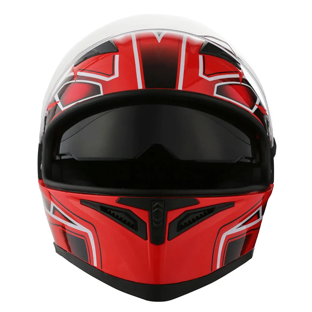 1Storm Motorcycle Modular Full Face Flip up Dual Visor Helmet   Spoiler   Motorcycle Bluetooth Headset: HJK316