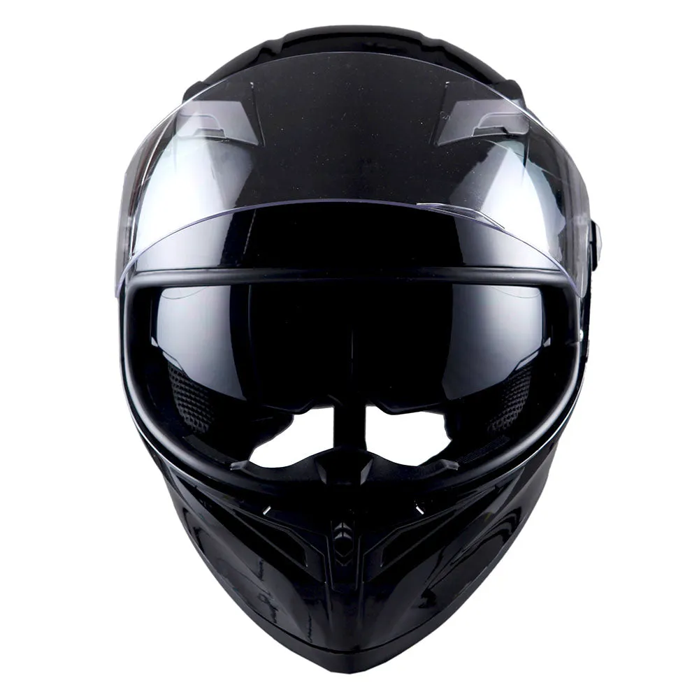 1Storm Motorcycle Modular Full Face Flip up Dual Visor Helmet   Spoiler   Motorcycle Bluetooth Headset: HJK316