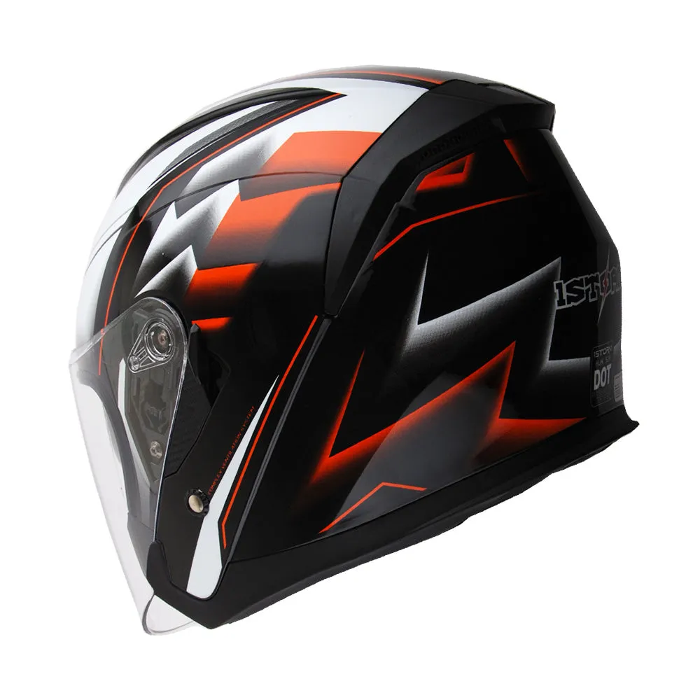 1Storm Motorcycle Open Face Helmet Scooter Classical Knight Bike Dual Lens/Sun Visor   Motorcycle Bluetooth Headset: HJK526