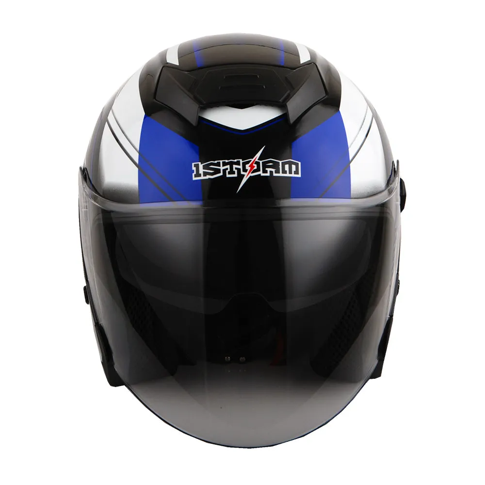 1Storm Motorcycle Open Face Helmet Scooter Classical Knight Bike Dual Lens/Sun Visor   Motorcycle Bluetooth Headset: HJK526