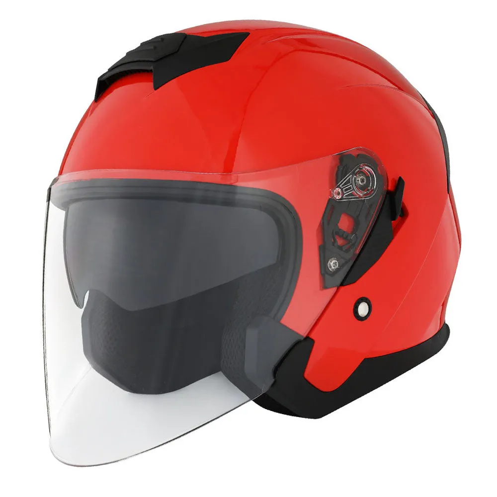 1Storm Motorcycle Open Face Helmet Scooter Classical Knight Bike Dual Lens/Sun Visor   Motorcycle Bluetooth Headset: HJK526