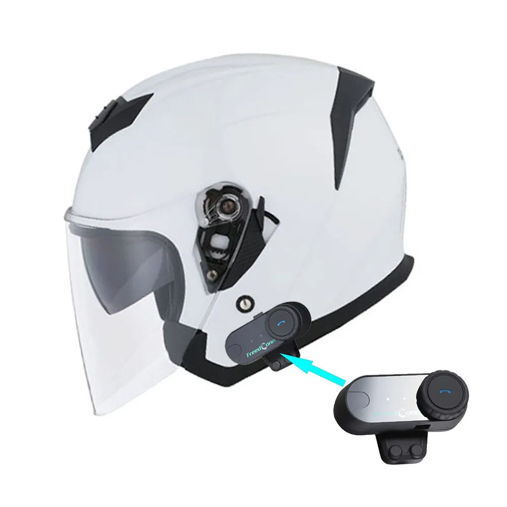 1Storm Motorcycle Open Face Helmet Scooter Classical Knight Bike Dual Lens/Sun Visor   Motorcycle Bluetooth Headset: HJK526