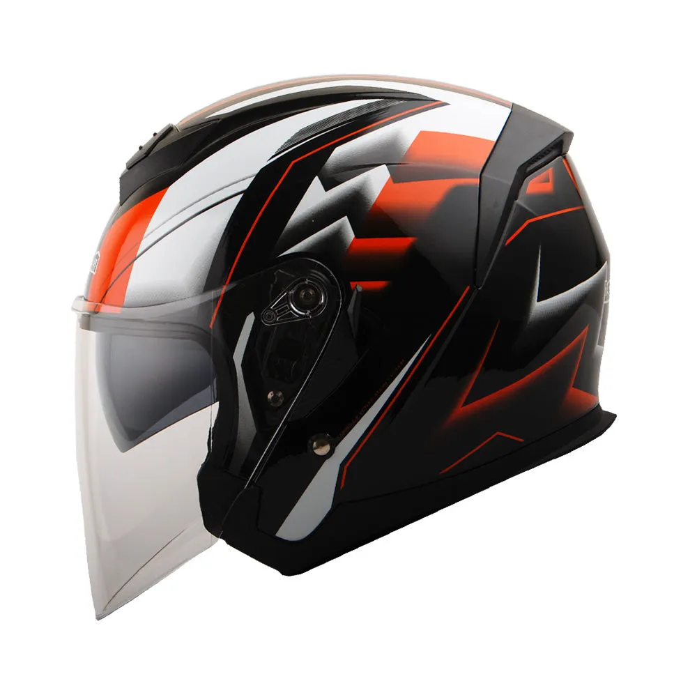 1Storm Motorcycle Open Face Helmet Scooter Classical Knight Bike Dual Lens/Sun Visor   Motorcycle Bluetooth Headset: HJK526