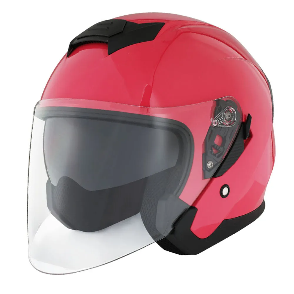 1Storm Motorcycle Open Face Helmet Scooter Classical Knight Bike Dual Lens/Sun Visor   Motorcycle Bluetooth Headset: HJK526