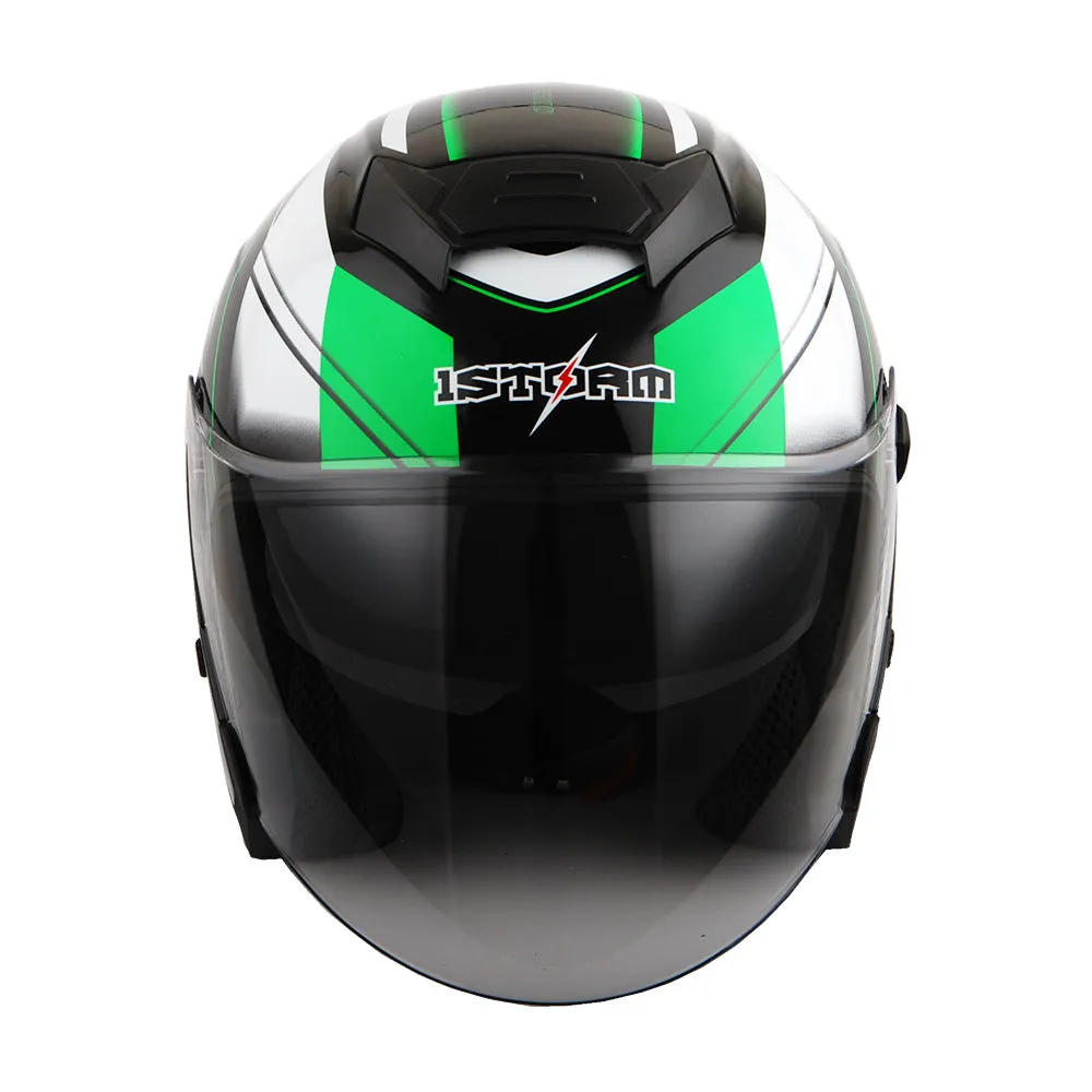 1Storm Motorcycle Open Face Helmet Scooter Classical Knight Bike Dual Lens/Sun Visor   Motorcycle Bluetooth Headset: HJK526