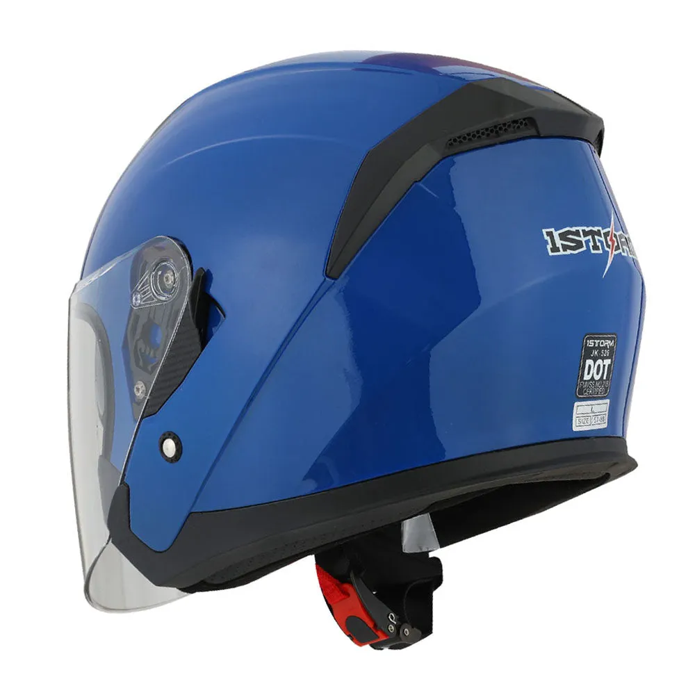 1Storm Motorcycle Open Face Helmet Scooter Classical Knight Bike Dual Lens/Sun Visor   Motorcycle Bluetooth Headset: HJK526