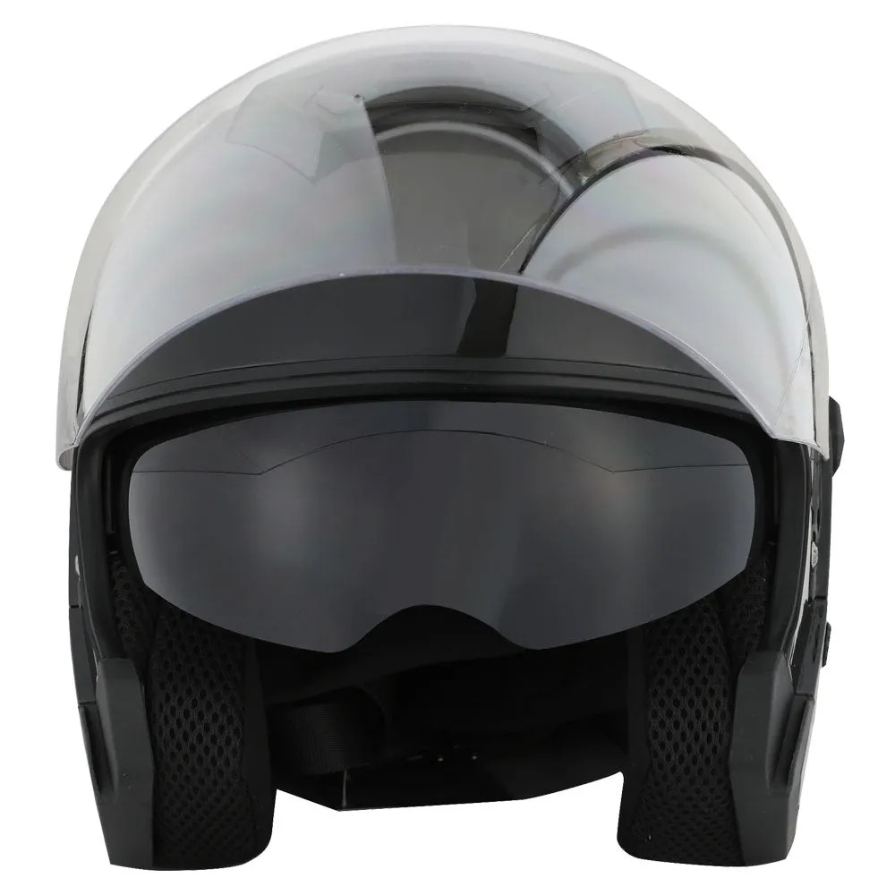 1Storm Motorcycle Open Face Helmet Scooter Classical Knight Bike Dual Lens/Sun Visor   Motorcycle Bluetooth Headset: HJK526