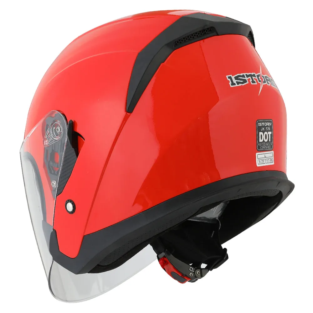 1Storm Motorcycle Open Face Helmet Scooter Classical Knight Bike Dual Lens/Sun Visor   Motorcycle Bluetooth Headset: HJK526