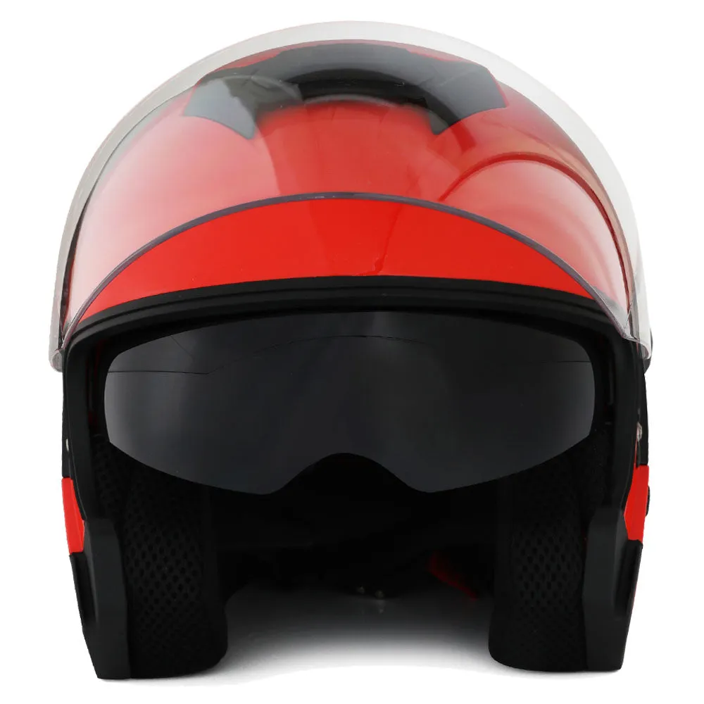 1Storm Motorcycle Open Face Helmet Scooter Classical Knight Bike Dual Lens/Sun Visor   Motorcycle Bluetooth Headset: HJK526