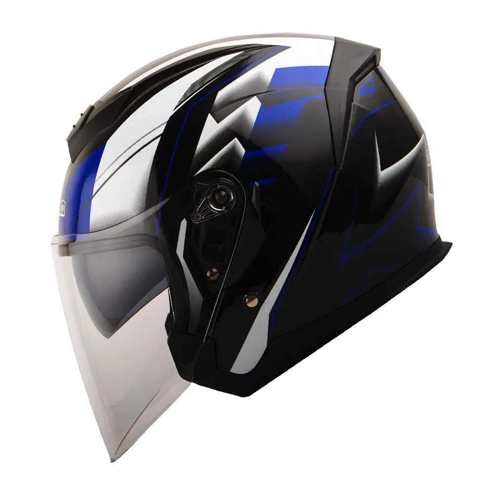 1Storm Motorcycle Open Face Helmet Scooter Classical Knight Bike Dual Lens/Sun Visor   Motorcycle Bluetooth Headset: HJK526