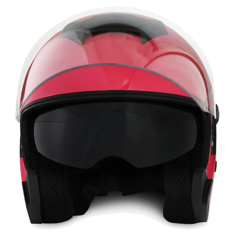 1Storm Motorcycle Open Face Helmet Scooter Classical Knight Bike Dual Lens/Sun Visor   Motorcycle Bluetooth Headset: HJK526